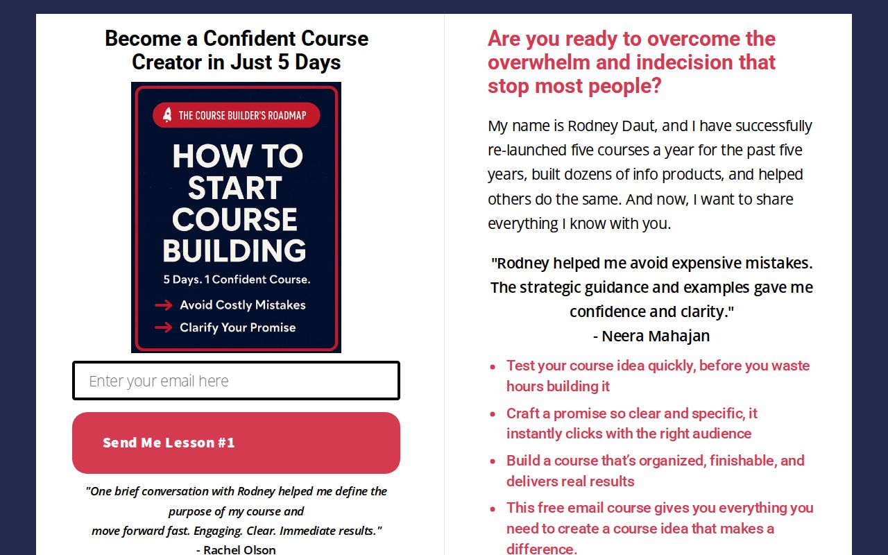 Start Course Building